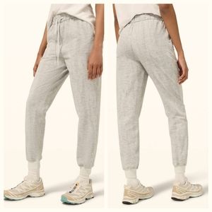 Lululemon Stretch High-Rise Joggers, Color LinearTempo Jacquard Silver Sz 6
